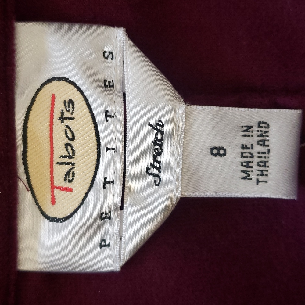 Talbots Plum Purple Velvet Tailored Blazer Jacket Size 8P Petite - Picture 11 of 12